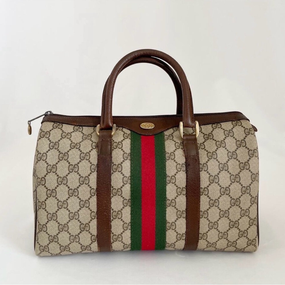 ✨ Vintage Gucci GG Supreme Web Boston Bag - Sherry Line ✨